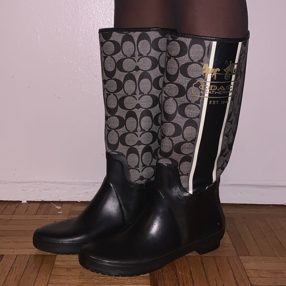 Coach Monogram Rain Boots